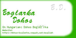 boglarka dohos business card